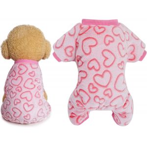 Jgd-V&ecirc;tement D'hiver Pour Chien, Pyjama En Peluche, Manteau D'hiver Pour Chien, Pyjama C?ur, Pull Pour Chiens, Accessoires De Mode Pour Chiens, Costume Pour Petits Moyens Chienes No&euml;l Saint-Valentin - Neuf