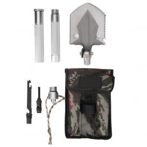 Pelle Militaire Multifonctionnelle Pliable Pour L'exterieur, Pour Le Camping, La Survie Et Les Urgences (Argent) - Neuf