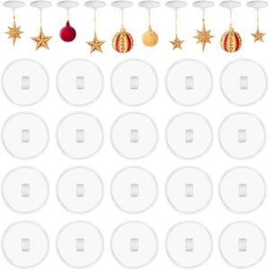 Lot de 30 crochets de plafond transparents et auto-adhésifs pour suspendre des décorations lumineuses, crochets de plafond à ventouse adaptés aux murs lisses - Neuf