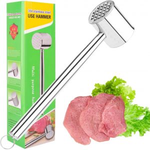 Eryi-Attendrisseur De Viande En Acier Inoxydablemarteau À Viandemarteau À Steak Pour Steak, Poulet, Porc, Lave-Vaisselleschnitzel, Boeufoutils De Cuisinemaillet De Cuisine - Neuf