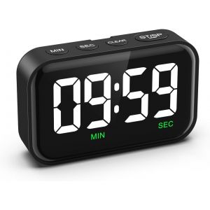 Checarzhn--No1-Minuteries De Cuisine Numériques, Minuteur De Cuisine Magnétique De 3,5 Grand Ecran Led, Réveil Avec Fonction De Mémoire, Volume À 3 Niveaux, Luminosité Réglables - Noir - Neuf