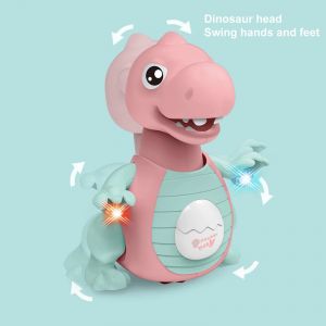 Jouet De Dinosaure Direction &Agrave; 360 Degr&eacute;s Jouet De Dinosaure &Eacute;lectrique Simul&eacute; Accrocheur Accrocheur Avec Lumi&egrave;re Clignotante Pour Enfants Gift_Pink - Neuf