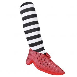 Halloween StripePattern Sorcière Artificiel Fausse Jambe Décoration pour Jardin Porche Garage Cour - Neuf