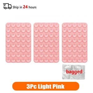 Ventouse En Silicone Double Face Pour Fixation De Téléphone Portable,Support De Ventouse Adhésif En Caoutchouc De Silicone,Ventouse Fixe-Light Pink-3pc- - Neuf