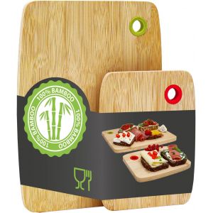 Massif & R&eacute;sistant : Planche &Agrave; D&eacute;couper En Bambou Massif Avec Code Couleur 30x22cm - Set De 2 - Planche En Bois Planche &Agrave; D&eacute;couper Bambou Planche En Bois Cuisine Planche A Decouper Le Pain - Neuf