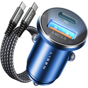 Allume Cigare Usb C, Chargeur Rapide 54W+60W C-C C&acirc;ble, Charger Voiture Usb C, Prise Allume Cigare 12V, Adaptateur Voiture Id&eacute;al Avec Iphone 16 15 Pro Max Galaxy S24 S25 Pixel Android - Neuf