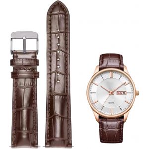 Eryi-Bracelets De Montre En Cuir Gaufré Crocodile Véritable Rapide Etanche 12 To 24mm Bracelets De Montre Italie Cuir Argent Inoxydable Bande De Remplacement Femme Homme - Neuf