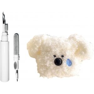 Coque en peluche compatible avec AirPods 4 avec suppression active du bruit avec kit de nettoyage,housse en fourrure de chien 3D mignon dessin animé kawaii pour homme et femme - Neuf
