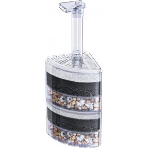 Letnerny-Filtre Éponge D'angle D'aquarium Silencieux Betta Fry Crevettes Et Petits Poissons Filtre En Mousse Bio Avec Pierres Naturelles Graviers Et Anneaux En Céramique Pour Aquariums Jusqu'à 200 - Neuf