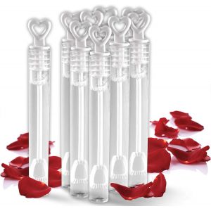 Lot De 50 Mini Baguettes À Bulles En Forme De C?ur ¿ Idéales Pour Les Fêtes De Mariage Et D'anniversaire - Neuf