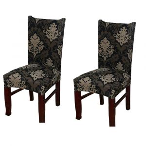 Housse De Chaise De Salle À Manger Imprimée, 2 Pièces, Amovible, Lavable Et Douce - Neuf