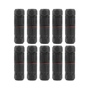 10PCS IP68 &Eacute;lectrique &Eacute;tanche Connecteur C&acirc;ble Fil 3 Broches Ext&eacute;rieur Fil Dur Rapide Push-In Conducto - Neuf