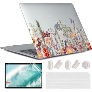 4 En 1 Coque Pour Macbook Air 13 Pouces M1 A2337 A2179 A1932, [Uv Printing] Plastique Case Rigide &Eacute;tui Housse De Protection Pour 2020 2019 2018 Air 13,3 Retina Avec Touch Id, Hot-4 - Neuf