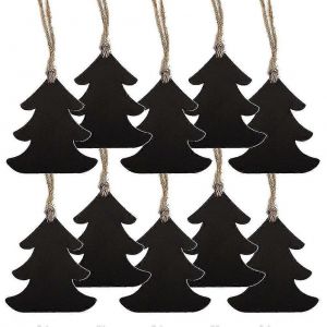 10pcs No&euml;l Blackboard Doule C&ocirc;t&eacute; Tableau noir de l'Arbre de No&euml;l de la Ficelle Pendentif Message D&eacute;coratif Suspendu Pendentif - Neuf