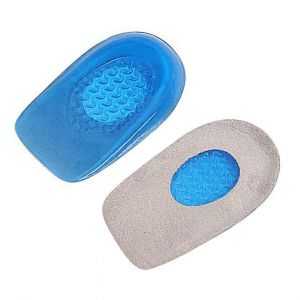Gel &Eacute;lastique Talonnettes Shockabsorbing Semelles De Femmes, D'hommes Bleu Fonc&eacute; Grande Marche De Course Debout Talon De Secours De La Moiti&eacute; Des Plaquettes - Neuf