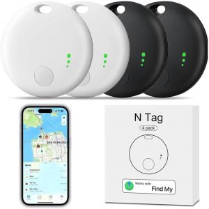 KAL-Localisateurs D'Objets 4-Pack, Smart Finder Tag Traceur Ios Uniquement, Mini Traqueur Bluetooth Localisateur Pour Clés Voiture Chien Chat Enfant, Tracker Tag De Batterie Remplaçable - Neuf