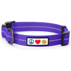 Kalanka-Pawtitas Collier De Chien Recyclé Avec Collier De Chiot Cousu Réfléchissant Fabriqué À Partir De Bouteilles En Plastique Collectées Dans Les Océans Petit Quartz Violet - Neuf