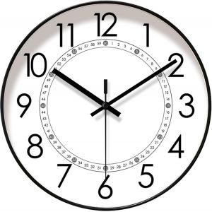 ChenQuanSarl-Horloge Murale Ronde De 30,5 Cm, Fonctionne Avec Piles, Horloge Num&eacute;rique Ultra Silencieuse, Sans Tic-Tac, Horloge D&eacute;corative Moderne Pour La Maison, Le Bureau, L'&Eacute;cole, La Cuisine, La C - Neuf