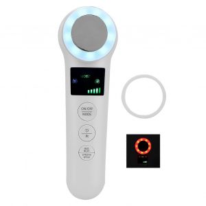 Appareil De Massage Facial Portable Chaud/Froid Par Vibration, Avec Luminoth&eacute;rapie Rouge Et Bleue. - Neuf