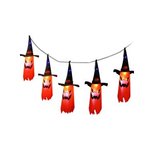 Guirlande Lumineuse Led Fant&ocirc;me D'halloween Avec Chapeau Citrouille Pour D&eacute;coration - Neuf