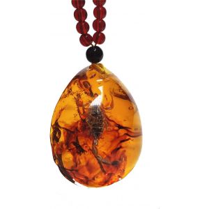 Kal-Collier Pendentif - Pendentif Avec Motif Représentant Un Scorpion - Ambre - Neuf