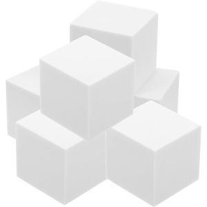 Yemaesre-Lot De 6 Blocs De Mousse À Surface Lisse Blanche Pour Bricolage, Travaux Manuels, Cubes En Mousse Épaisse À Peindre Pour Blocs D'artisanat Et Décorations - Neuf