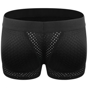 Faux Fesses Amovibles,Fa&ccedil;onnant Le Corps,Pour Hommes,Boxer Respirant,Ajour&eacute;,Antibact&eacute;rien,S&eacute;chage Rapide,Entrejambe Inf&eacute;rieur.Black.L - Neuf
