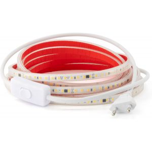 Ruban De Led 220v 2835 120 Led/M High Luminosity,Adh&eacute;sif Et Switch. Imperm&eacute;able. Blanc Froid/Neutre/Chaud. Bande &Eacute;tanche Waterproof Ip67 (Blanc Chaud,0.5m) - Neuf