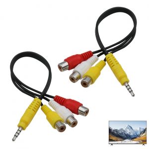 Adaptateur 3,5 Mm Vers Rca, C&acirc;ble Convertisseur Av Tv &iquest; 3 Rca Femelle Vers R&eacute;partiteur Audio Vid&eacute;o M&acirc;le 3,5 Mm Pour Samsung/Sony/Tcl Hdtv, Home Cin&eacute;ma - Neuf