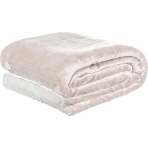 Ulteronixshop-Couverture Polaire 100 x 150 cm &iquest; Couverture Douillette pour canap&eacute; en Polaire et Sherpa &iquest; Plaid Moelleux &iquest; Douce et r&eacute;versible, Convient &eacute;galement pour b&eacute;b&eacute; - Gris Clair/Blanc - Neuf