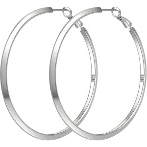Chenquansarl-Mototole Boucles D'oreilles Créoles En Argent Sterling Pour Femme - Grandes Boucles D'oreilles Créoles Dorées Pour Femme - Grandes Boucles D'oreilles Créoles Légères Pour Femme (30/40/50 - Neuf
