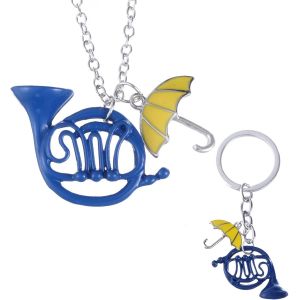 Kal-Porte-Clés En Corne Française 2 Pcs Porte-Clés Collier How I Met Your Mother Porte-Clés Émail Corne Bleu Pendentif Parapluie - Neuf