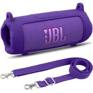 pour JBL Flip 7 Housse de Protection en Silicone avec Sangle d&eacute;tachable, &eacute;tui Souple Anti-Choc pour Enceinte Bluetooth Portable JBL Flip 7, &eacute;tui Uniquement (Bleu) - Neuf