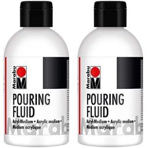 Pouring Fluid Acrylique Liquide, M&eacute;dium De Lissage Fluide, Technique De La Peinture Fluide Et Coul&eacute;es - Am&eacute;liore Les Propri&eacute;t&eacute;s De D&eacute;grad&eacute; Des Peintures Acryliques, Ne Jaunit Pas (Lot De 2) - Neuf