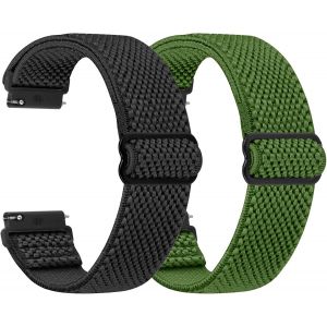 Tress&eacute; Bracelet Montre en Nylon pour 24mm 22mm 20mm 19mm 18mm bracelet Homme et Femme, Boucle R&eacute;glable Sangles Sport &eacute;lastiques Bracelets de Montre de Remplacement - Neuf
