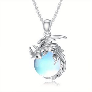 Collier Pendentif Dragon En Argent Sterling 925 Pour Femme - Neuf