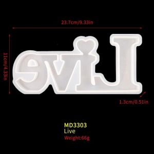 Moule En Silicone Mots Anglais Moule De D&eacute;coration Bricolage Fournitures D'artisanat Sp&eacute;ciales Pour Bricolage R&eacute;sine &Eacute;poxy Coul&eacute;e En Direct - Neuf