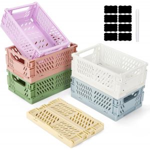 Ershi-Lot De 6 Boîtes De Rangement Pliantes (15 X 10 X 5,8 Cm) - Boîtes De Rangement Empilables Pour Cuisine, Salle De Bain, Burea[4169] - Neuf