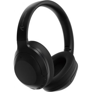 AYU-G300 Casque sans Fil avec Annulation Active du Bruit, Ultra Léger et Pliable Over-Ear, Connexion Câblée/Bluetooth, 20 Heures d'Autonomie, Mic Intégré pour Conversations Main Libre - Noir - Neuf