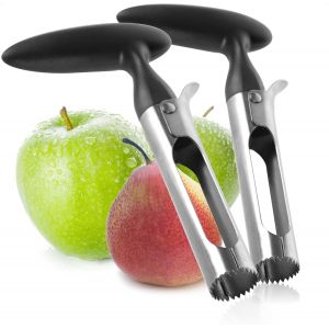 2x Vide-Pomme En Acier Inoxydable 430 Avec Poignée En Plastique - Vide-Pomme Pratique - Vide-Pomme (02 Pièces - Vide-Pomme - Noir) - Neuf