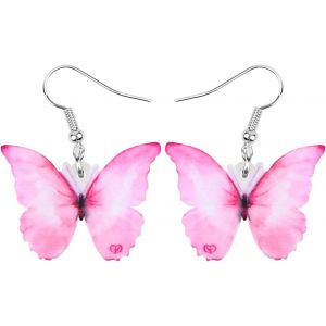 Kal-Boucles D'oreilles Papillon En Acrylique Jaune Pour Femme Filles Bijoux En Goutte D'eau D&eacute;co Papillon Printemps &Eacute;t&eacute; - Neuf