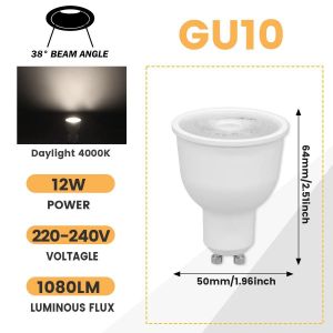 Kalsa-4-20 Pièces 12w Bombillas Led Gu10 220v Lampe À Économie D'énergie Led Ampoule Projecteur Ampoule Décoration Lumière Lampara Pour Le Bureau À Domicile,38degree 4000k,12pcs - Neuf