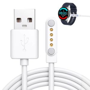 JGD-Chargeur Magn&eacute;tique Universel 4 Broches 7.62mm pour Montre Connect&eacute;e Enfant, C&acirc;ble USB avec Protection Surtension - Compatible Secteur/Voiture/Power Bank - Neuf