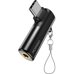 KALANKA-USB C &agrave; 3,5 mm Jack, Type C Adaptateur Casque Angle Droit Auxiliaire Microphone Dongle Audio Haute R&eacute;solution DAC Chip Compatible avec Galaxy S24 S23 S22 Ultra S20 FE A53 Note 20 Pixel 7 - Neuf