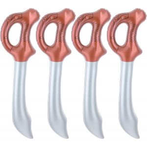 KAL-Épées De Pirate Gonflables, 4Pcs Jouets Gonflés Pour Fête À Thème Pirate Anniversaire Piscine Cosplay Costume De Fête Accessoires Accessoires De Scène Jouet Eau - Neuf