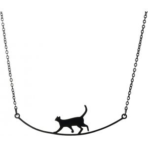 Kales-Collier Avec Pendentif Creux En Forme De T&ecirc;te De Chat Qui Marche Les Amoureux Des Animaux Domestiques,Bijou Cadeau Pour Femme Et Fille - Neuf