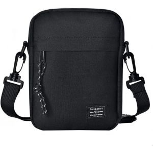 CHENG-Petite Sac à Bandoulière Homme Noir pour Téléphone Portable, Sacoche Bandouliere Sac de Messager Portefeuille Sac Porté Épaule Pochette de Voyage Étui Téléphone Holster - Neuf