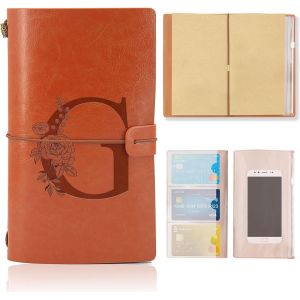 Cuir Vintage Journal Intime,Carnet De Voyage A5,Idee Cadeau de Noël Graduation Anniversaire Fête des Mères pour Femme,Maman,Fille,Soeur,Fils,Meilleure Amie,Maitresse D'École,Collègue(G) - Neuf