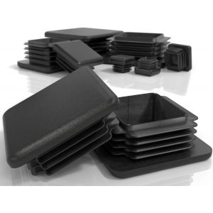 Bouchons à lamelles 50x50 mm pour Tube carré|Bouchons carrés en Plastique PE|Bouchon Pied de Chaise|Bouchon Tube Carré pour Tubes Métalliques,Chaises,Canapés,Tables et étagères|4 pcs. - Neuf