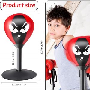 Sac De Frappe De Bureau, Sac De Frappe 2025 Avec Ventouses Puissantes Et Gants, Flexible Et Polyvalent, Balle De Frappe Pour Am&eacute;liorer Les Comp&eacute;tences Et Soulager Le Stress - Neuf